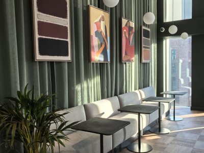 Communal window-side seating